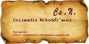 Csizmadia Nikodémusz névjegykártya